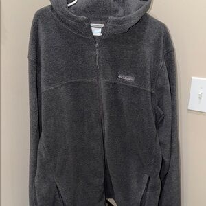 Columbia Dark Gray Full-Zip Hooded Fleece Jacket